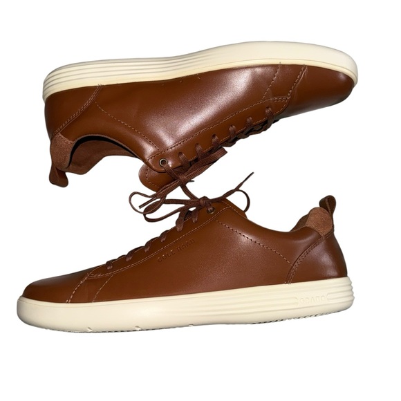 Cole Haan Grand+ Crosscourt Tan Leather Sneakers Size 10.5 M - Picture 3 of 10
